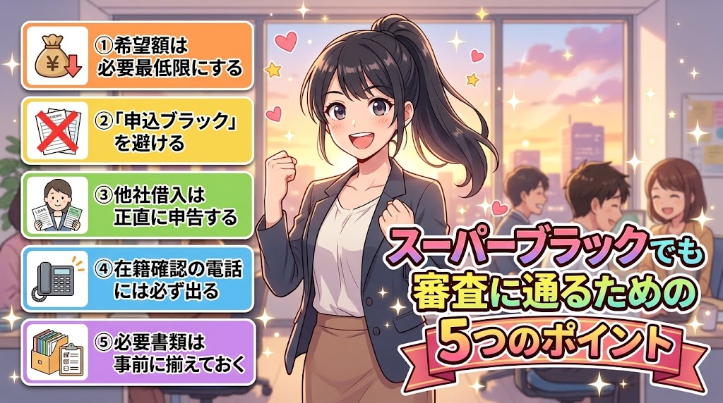 スーパーブラックでも審査に通るための5つのポイント