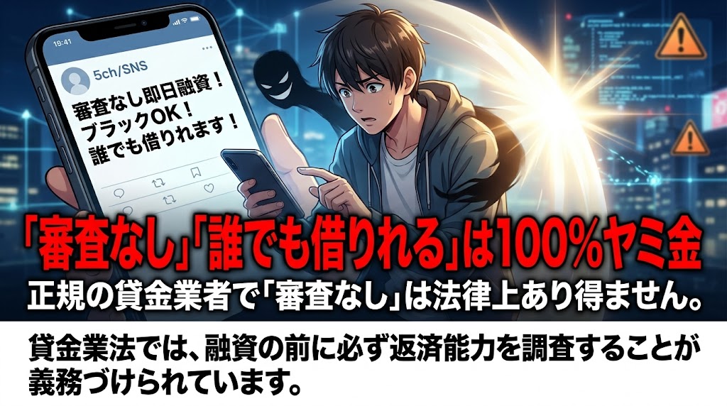 「審査なし」「誰でも借りれる」は100%ヤミ金