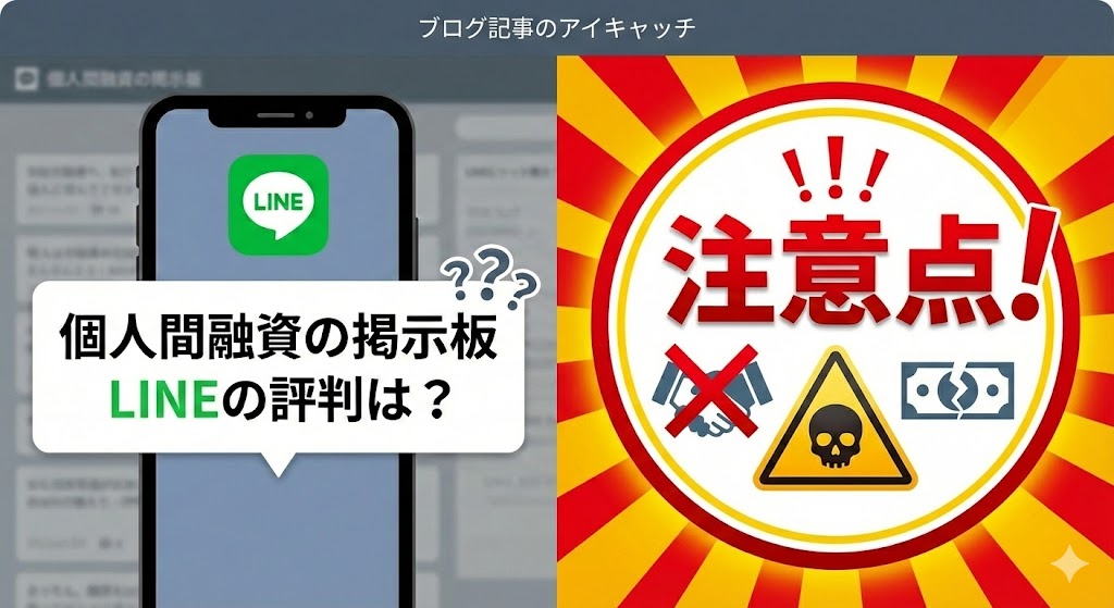 個人間融資の掲示板 LINEの評判は？注意点