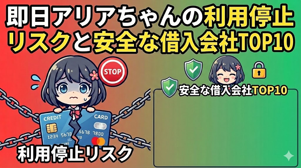 即日アリアちゃんの利用停止リスクと安全な借入会社TOP10