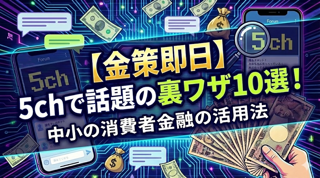 【金策即日】5chで話題の裏ワザ10選!中小の消費者金融の活用法