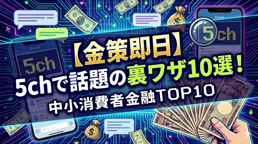 【金策即日】5chで話題の裏ワザ10選!中小消費者金融TOP10