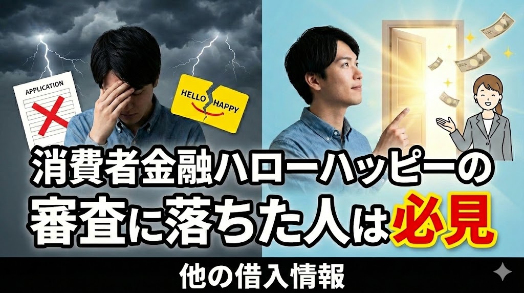 ハローハッピーの審査に落ちた人は必見です！他の借入情報