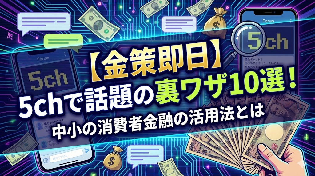 【金策即日】5chで話題の裏ワザ10選！中小の消費者金融の活用法とは