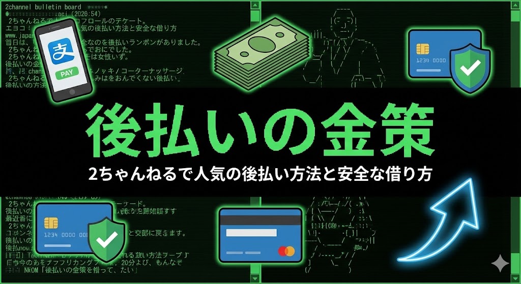 後払いの金策2ちゃんねるで人気の後払い方法と安全な借り方
