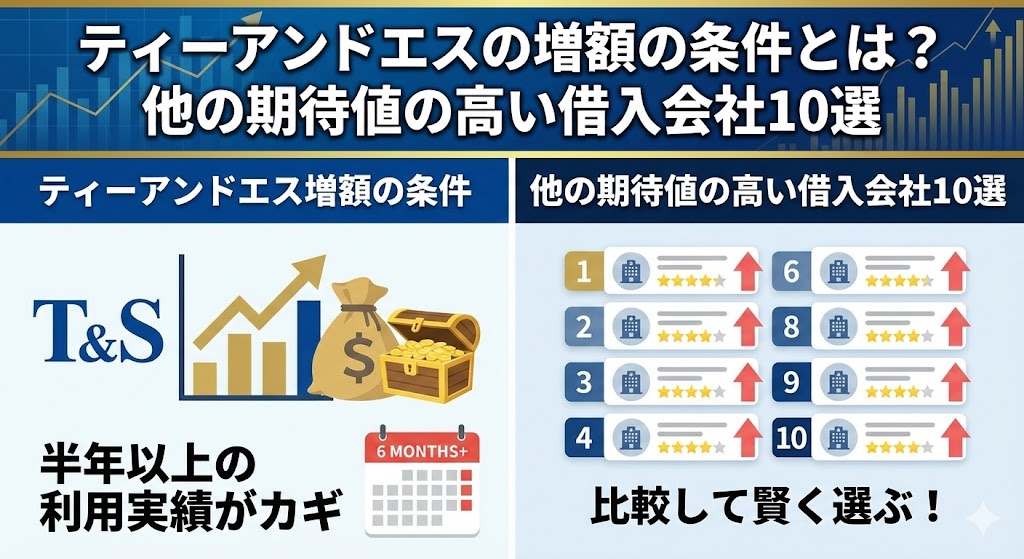 ティーアンドエスの増額の条件とは？他の期待値の高い借入会社10選