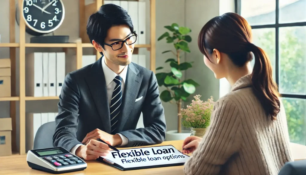 消費者金融アローの借換ローンを話す男性