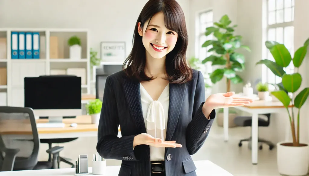 フリーローンよしきメリットを説明する女性