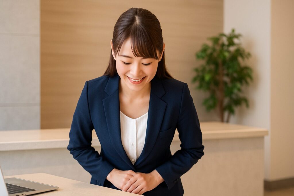 ブラックの方が30万円借りるためによくある質問に回答する女性