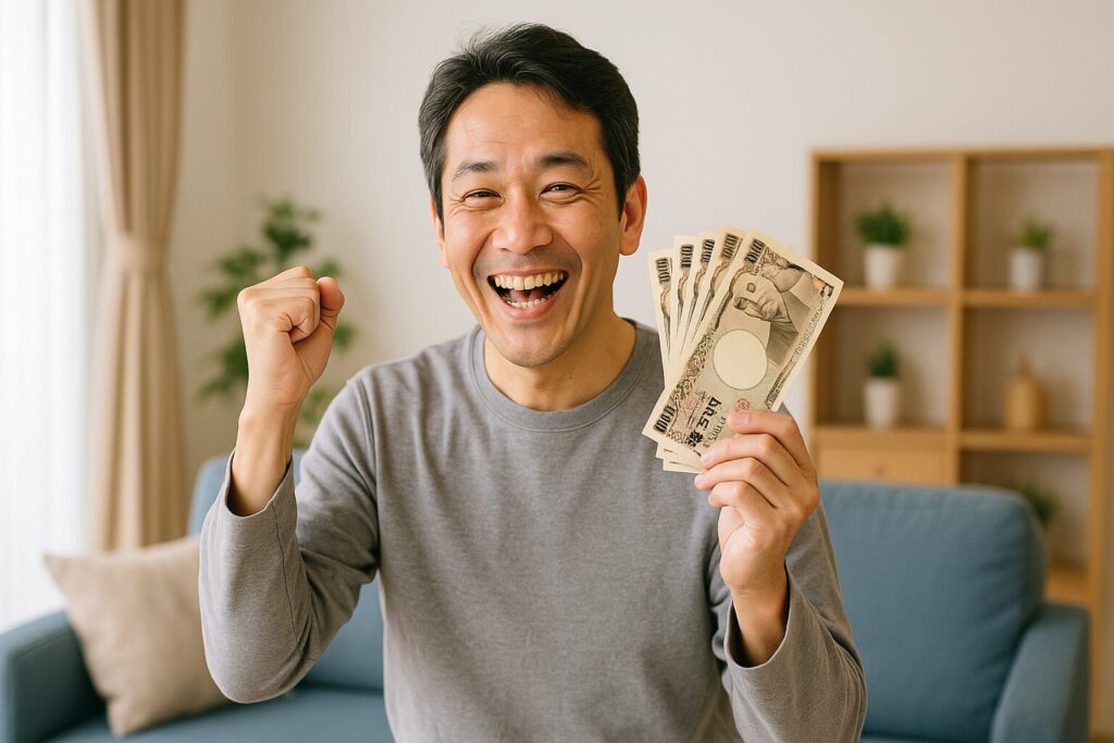 スーパーブラックでも借りれる消費者金融から融資がおりて喜ぶ男性3
