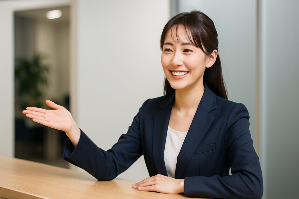 ユニーファイナンスの質問に回答する女性2