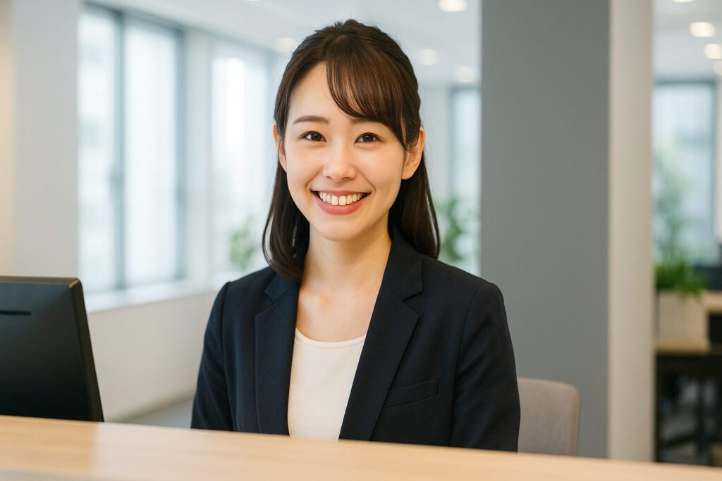 ユニーファイナンスの質問に回答する女性