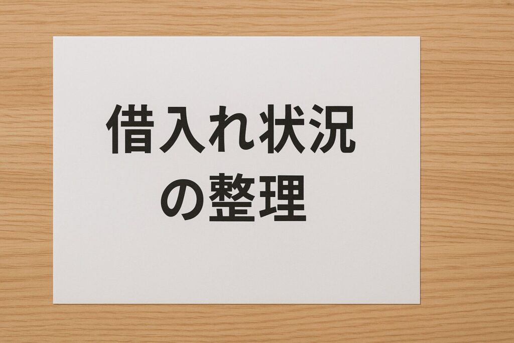 スーパーブラックでも借りれる消費者金融の借入れ状況の整理を書いた用紙