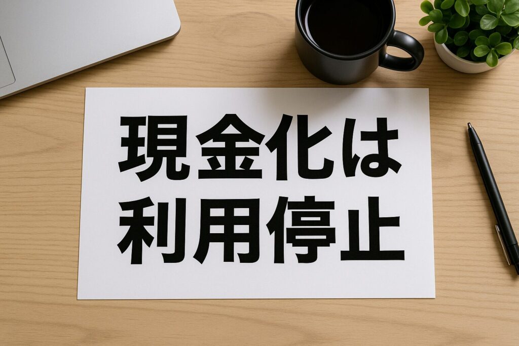 メルペイを現金化すると利用停止されます