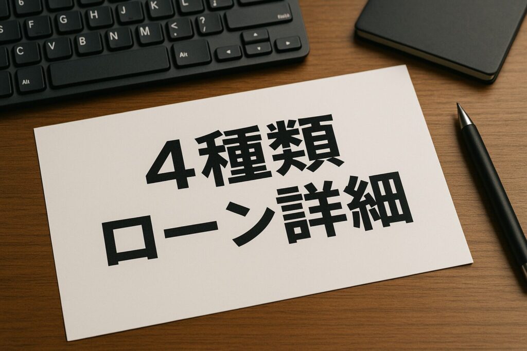 デイリーキャッシングの4種類のローン詳細