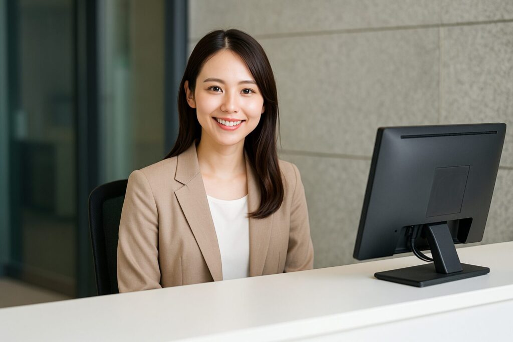 「融資代行プロ」のよくある質問に回答する女性