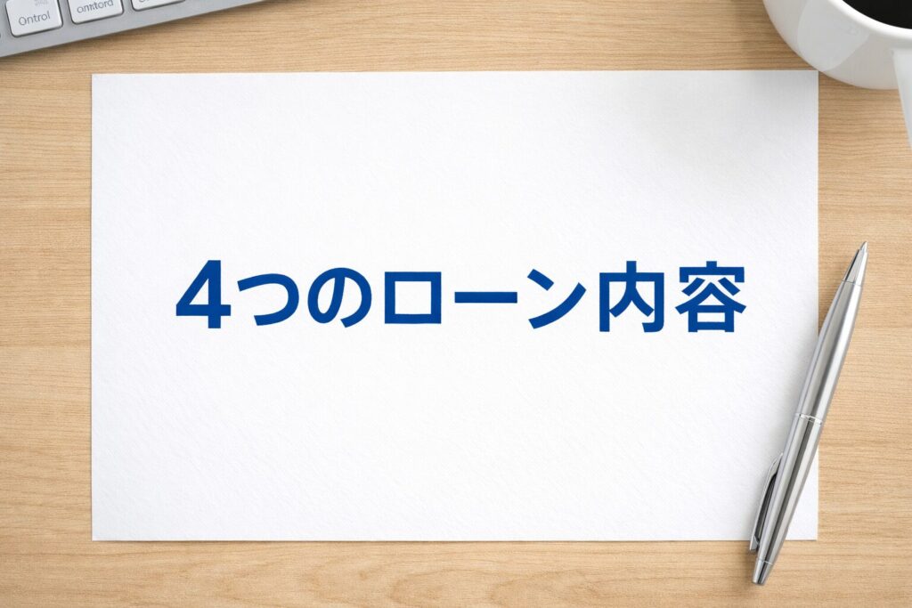 アサヒ信用の4つのローン内容