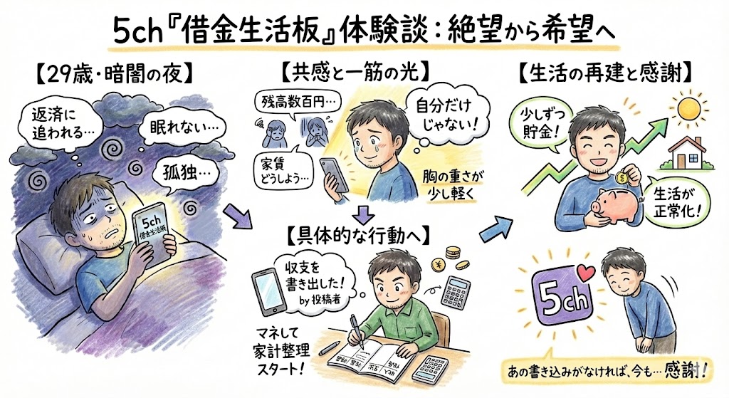 5chにある借金生活の筆者の体験談