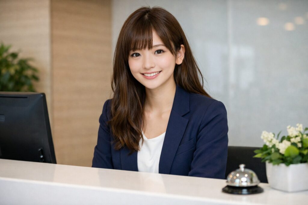 大阪に強いスーパーブラックでも借りれるかのよくある質問に回答する女性