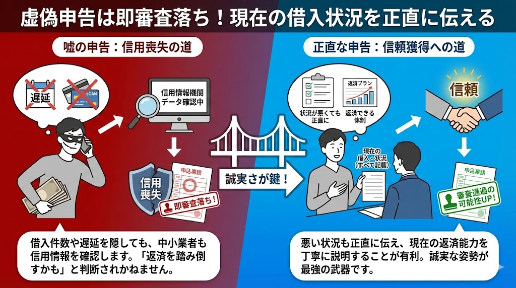 虚偽申告は即審査落ち！現在の借入状況を正直に伝える