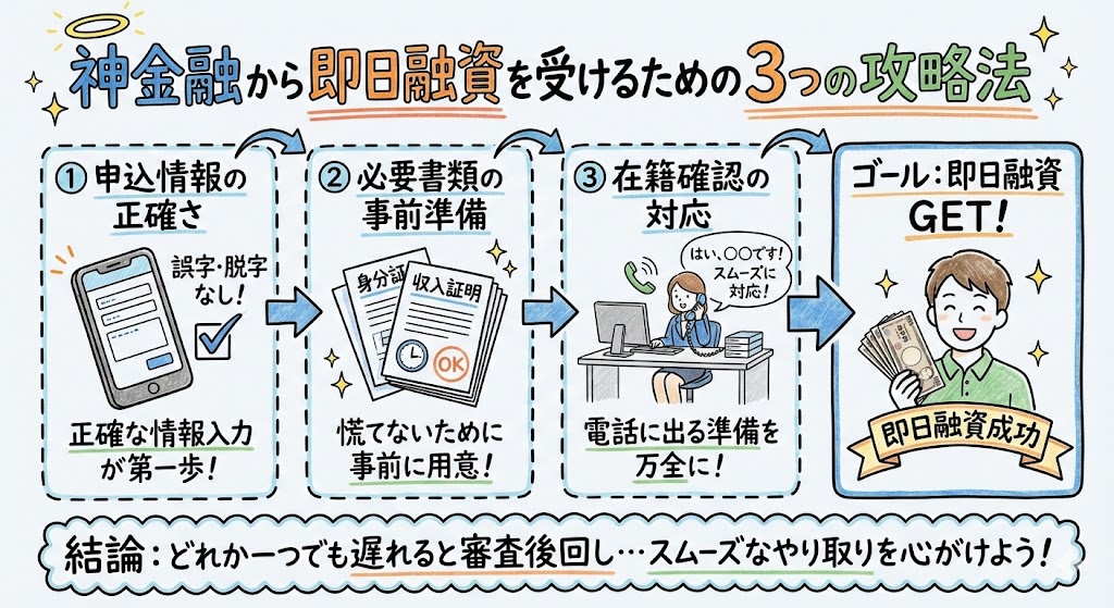 神金融から即日融資を受けるための3つの攻略法