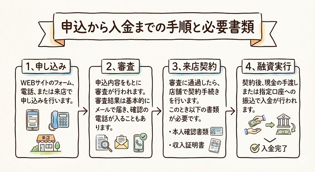 ローンズマルキの申込から入金までの手順と必要書類