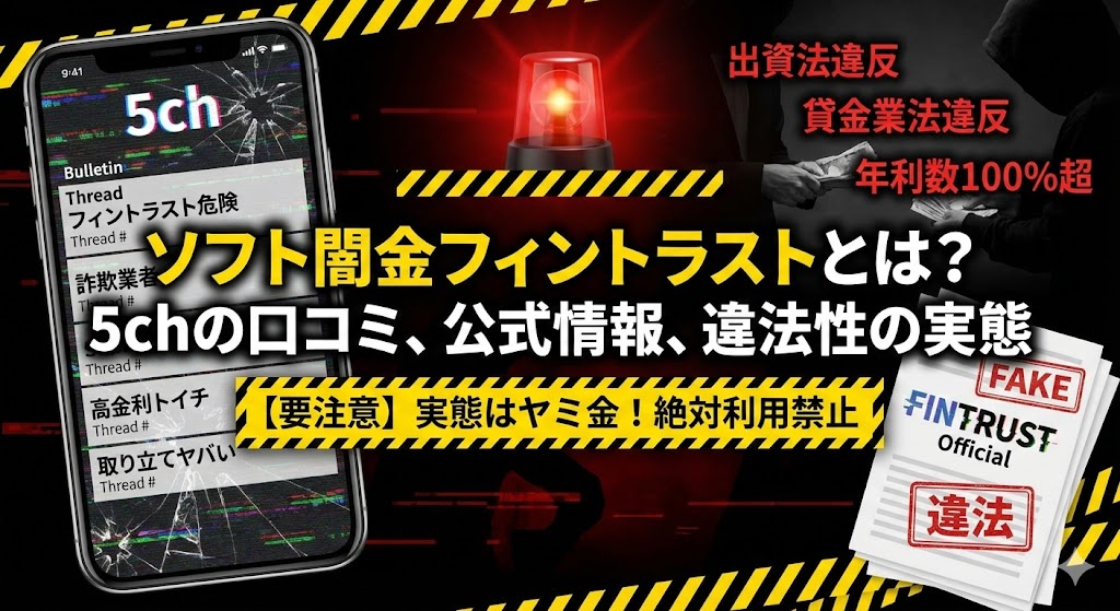 ソフト闇金フィントラストとは？5chの口コミ、公式情報、違法性の実態