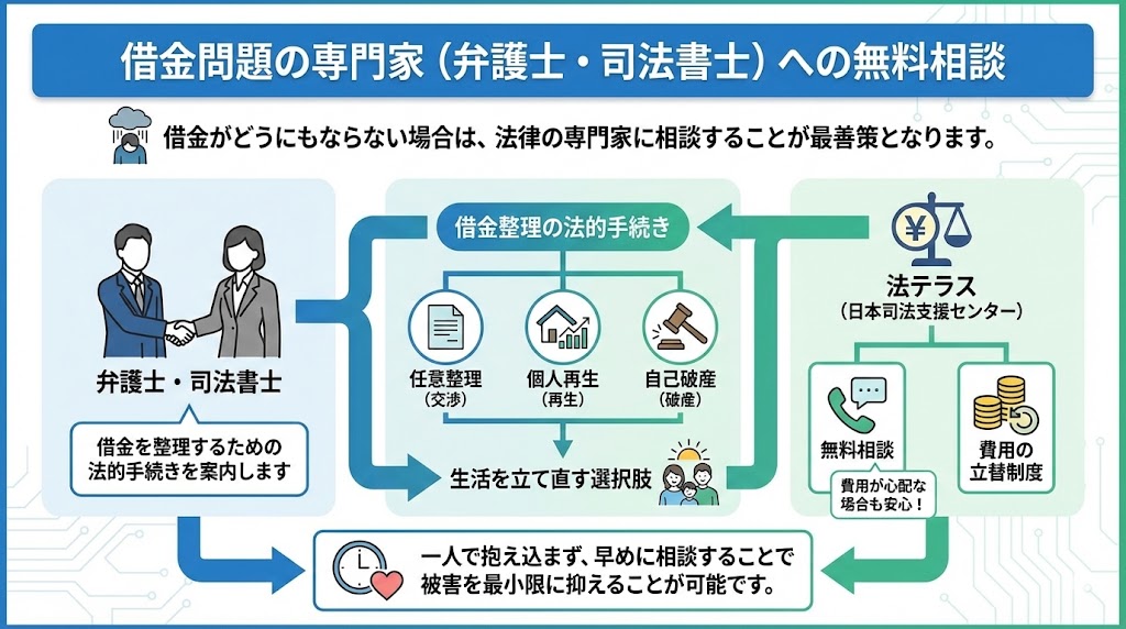 借金問題の専門家（弁護士・司法書士）への無料相談