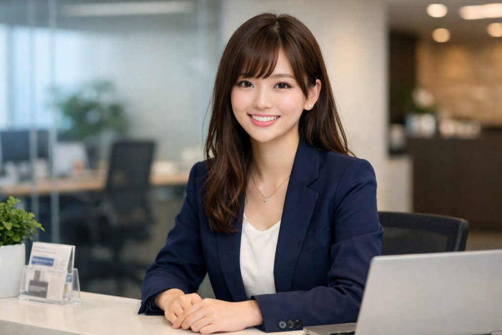 ソフト闇金フィントラストに関して、よくある質問に回答する女性