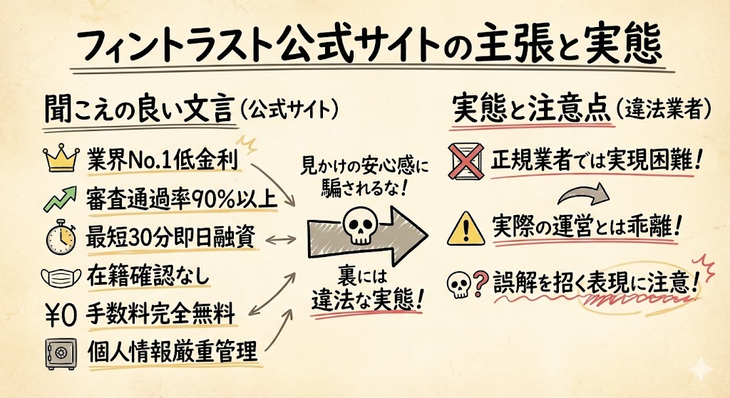 ソフト闇金フィントラストが公式サイトで掲げる主張