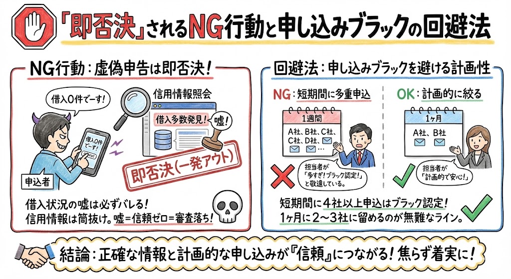 「即否決」されるNG行動と申し込みブラックの回避法