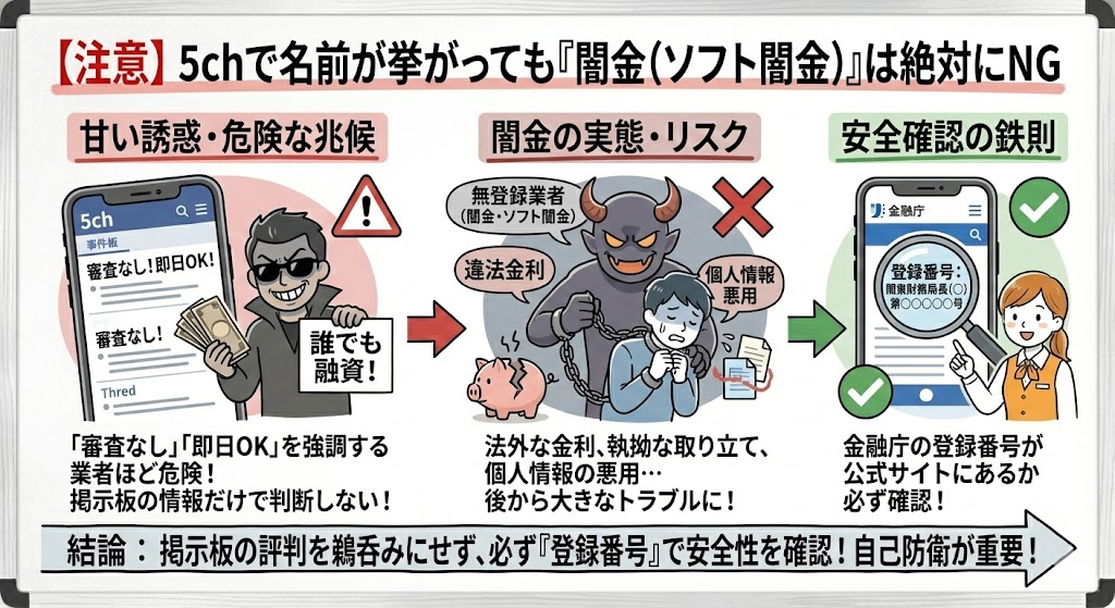 【注意】5chで名前が挙がっても「闇金(ソフト闇金)」は絶対にNG