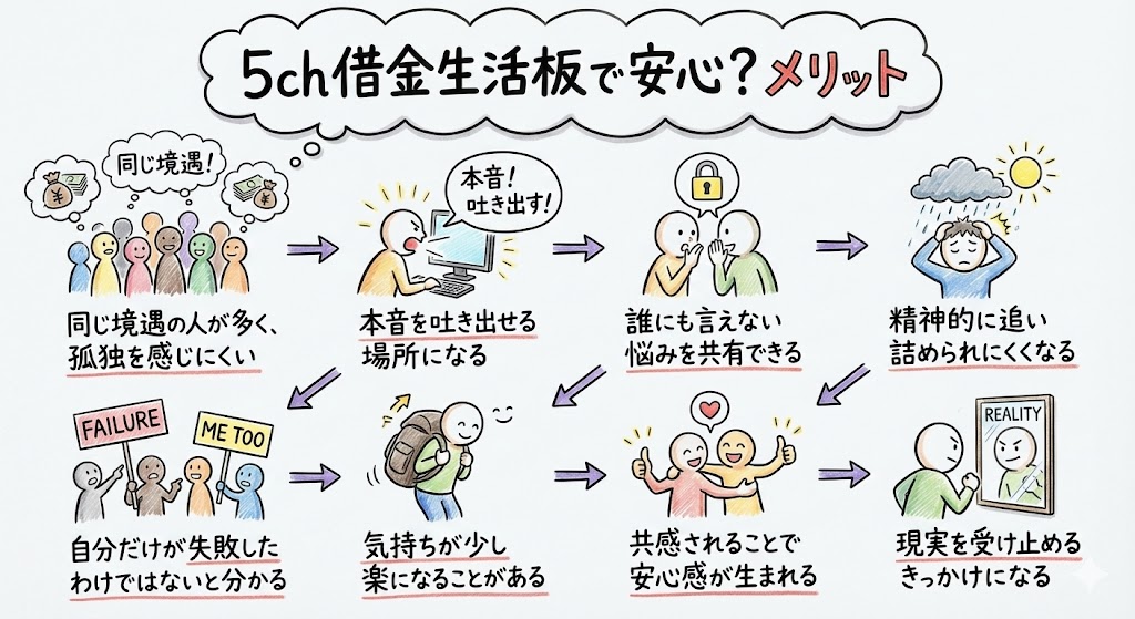 5chのメリット：孤独感が和らぎ「自分だけではない」と安心できる