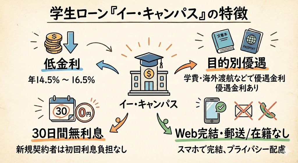 学生ローン「イー・キャンパス」の詳細