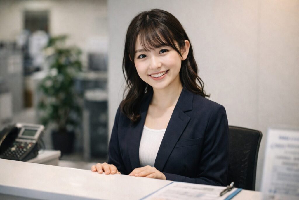 北海道でブラックでも借りれるかよくある質問に回答する女性