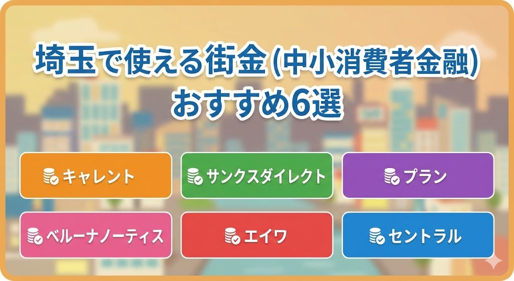 埼玉で使える街金(中小消費者金融)おすすめ6選