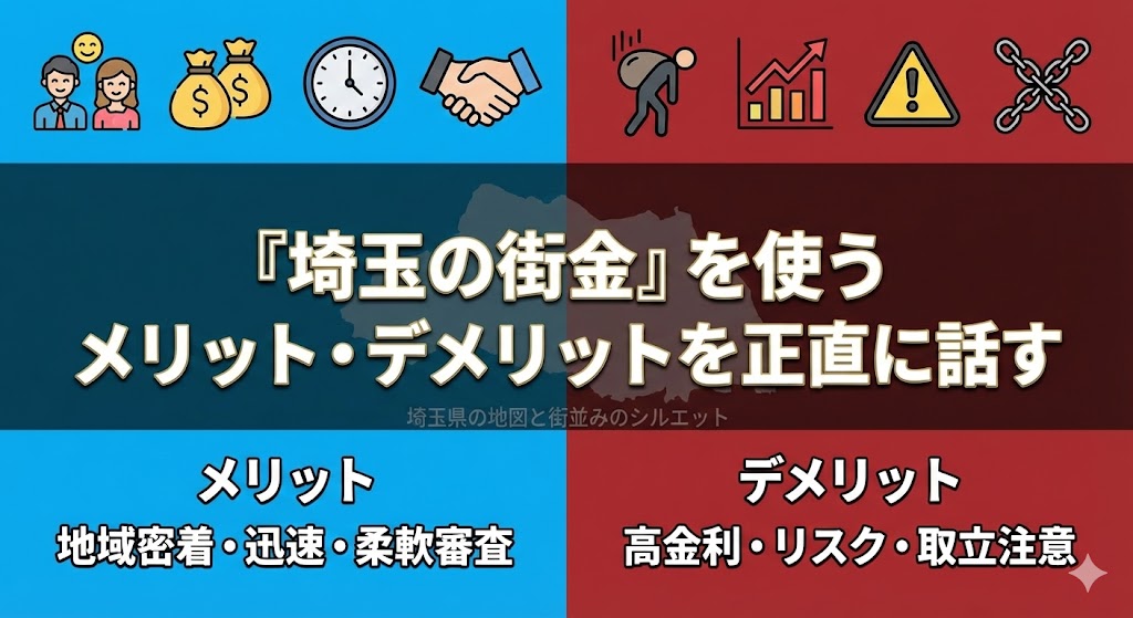 『埼玉の街金』を使うメリット・デメリットを正直に話す