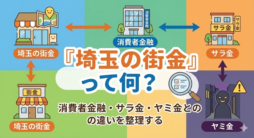 『埼玉の街金』って何?消費者金融・サラ金・ヤミ金との違いを整理する