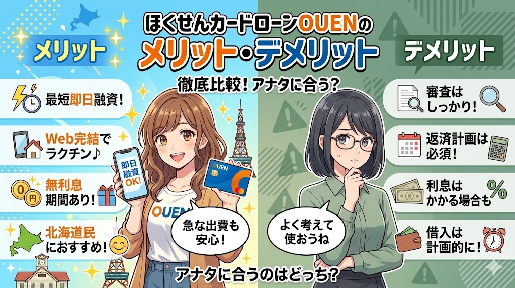 ほくせんカードローンOUENのメリット・デメリットを正直に語る