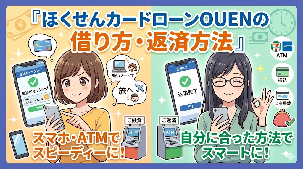 ほくせんカードローンOUENの借り方・返済方法