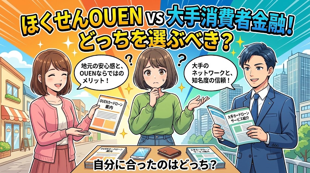 ほくせんOUEN vs 大手消費者金融！どっちを選ぶべき？
