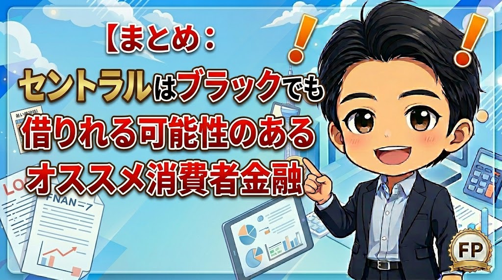 まとめ：セントラルはブラックでも借りれる可能性のあるオススメ消費者金融