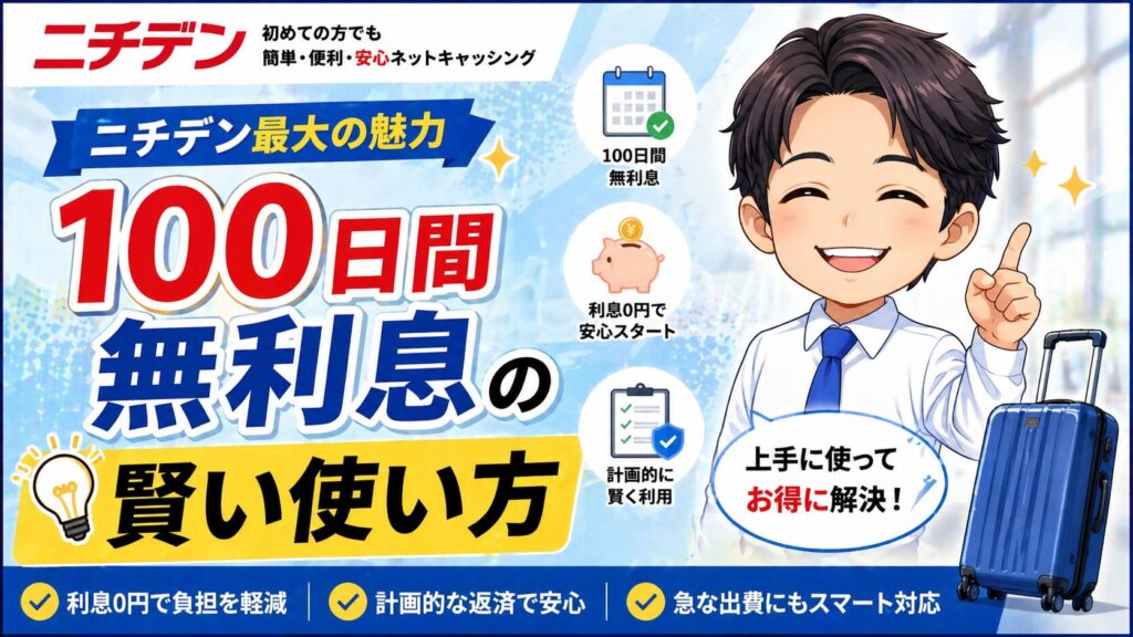 ニチデン最大の魅力「100日間無利息」の賢い使い方