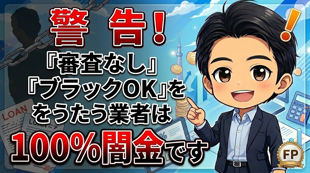 「審査なし」「ブラックOK」をうたう業者は100%闇金です