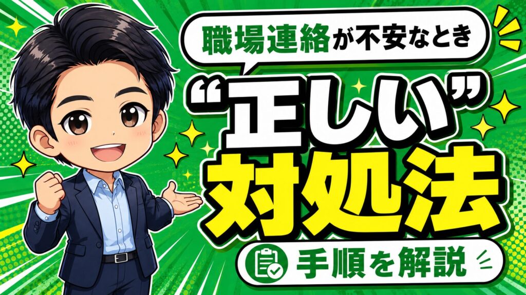 職場連絡が不安なときの“正しい”対処法【手順】