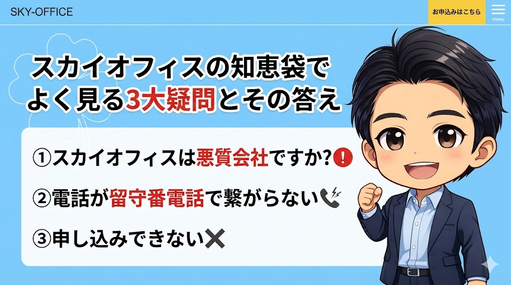 スカイオフィスの知恵袋でよく見る3大疑問とその答え【まとめ】