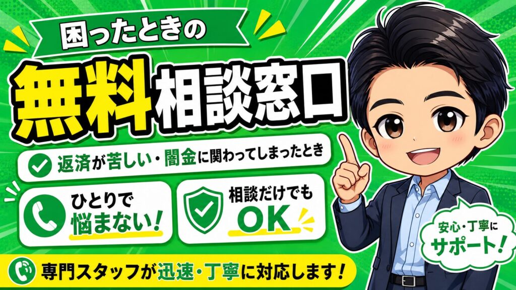 返済が苦しい・闇金に関わってしまったときの無料相談窓口