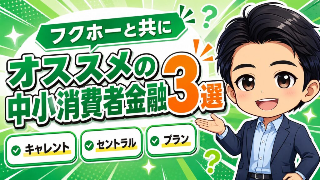 フクホーと共にオススメの中小消費者金融3選