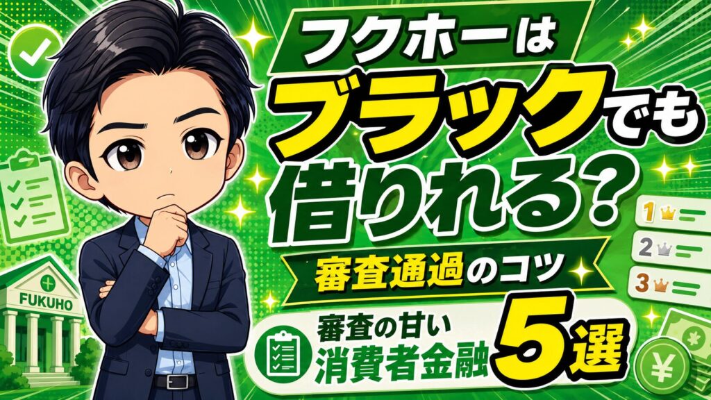 フクホーはブラックでも借りれる?審査通過のコツと審査の甘い消費者金融5選