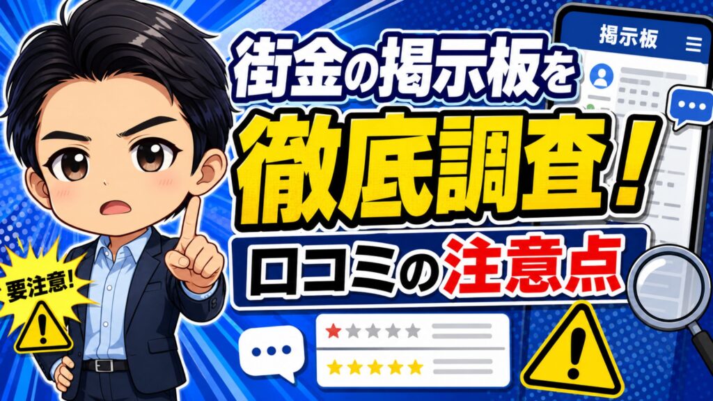 街金の掲示板を徹底調査！口コミの注意点